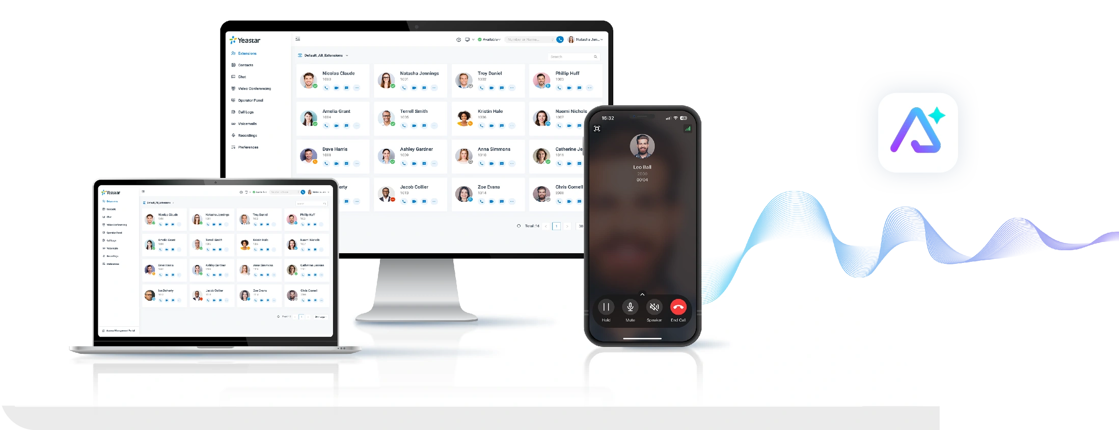 Softphone Linkus da Yeastar em computador, tablet e celular